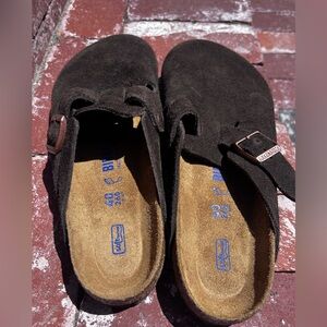 Birkenstock Boston Soft Footbed Mocha Suede